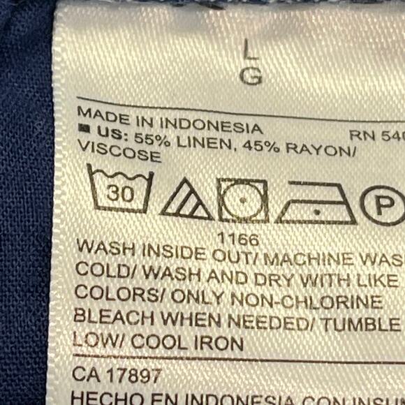 coastal nautical Linen drawstring breathable relaxed Old Navy pullon pants large - Picture 11 of 12